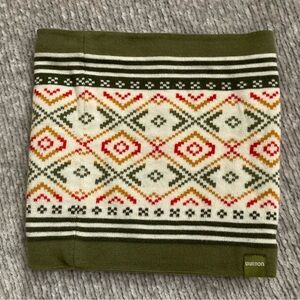 Burton Olive and Multicolor Patterned Scarf